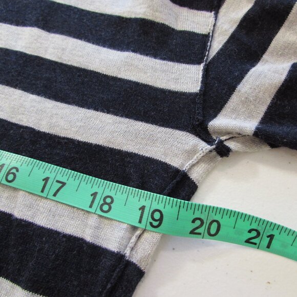 Banana Republic Super Soft "Cashmere-Like Cotton" Blue/Gray Stripe Turtleneck - Picture 12 of 16